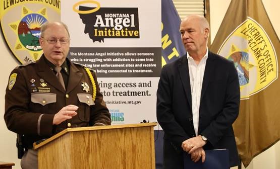 Gov. Gianforte and Sheriff Dutton promoting the Angel Initiative