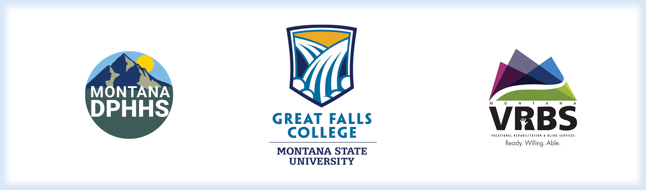 Logos of DPHHS and Great Falls and VRBS