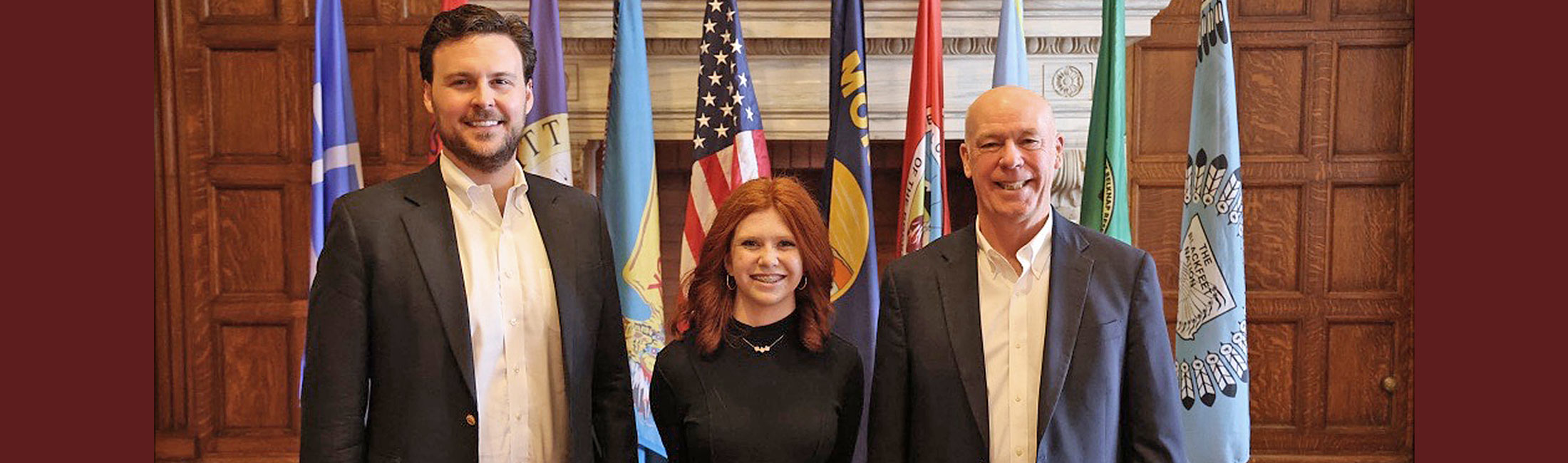 DPHHS Director Charlie Brereton and Helena High School student Layla Riggs at the Capitol
