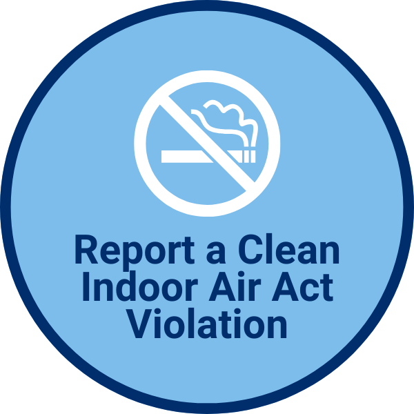 An image asking to report clean indoor air violations.