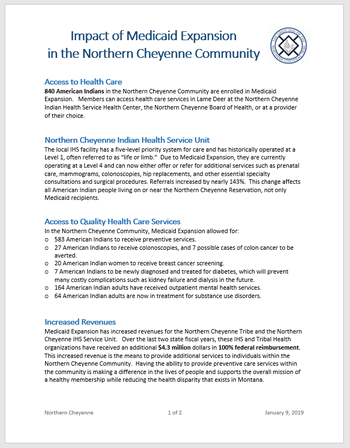Impact of Medicaid Expansion - Northern Cheyenne