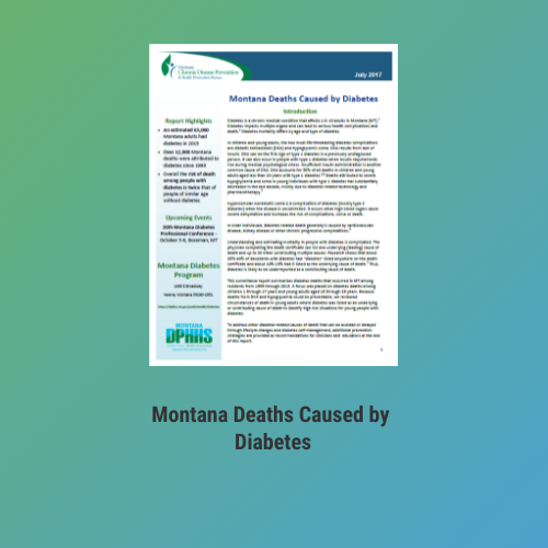 Montana Deaths Caused by Diabetes