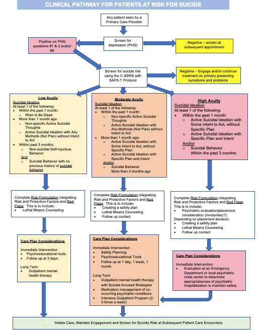 Clinical Patheway for Patients at Risk for Suicide