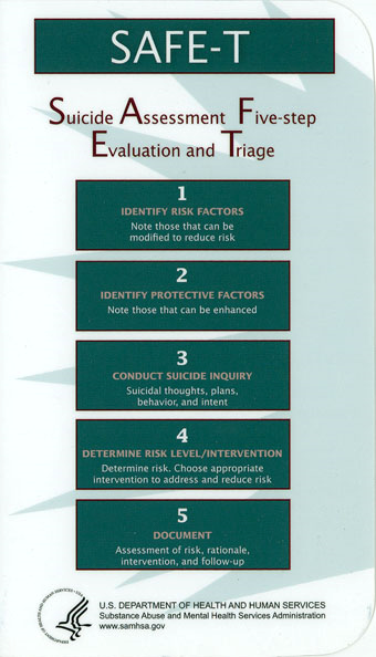 SAFE-Tk Suicide Assessment Five-step Evaluation and Triage